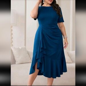 Elegant Blue Women's Dress